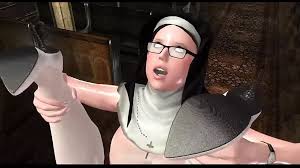 Futanari Nun Fucks Clone Creampie