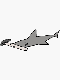 Black And White Shark Stickers Hammerhead Shark Sticker By Cheezup In 2020 Shark Art Shark Drawing Shark Background