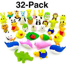32 Packs Pencil Eraser Cute Zoo Animal School Supplies Teacher Classroom Reward Animal Erasers Carnival Gift Erasers