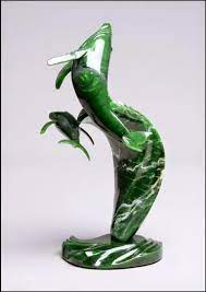 Carved by famous canadian jade carver lyle sopel. Photo Lyle Sopel Jade Humpback Whales Sculpture Lahaina Galleries Wailea Murano Glass Animals Jade Carving Stone Carving