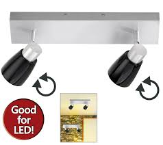 Deckenstrahler in trendigen designs bei westwingnow moderne & klassische looks leds ▷jetzt die exklusive auswahl auf westwingnow entdecken. Deckenstrahler Wandstrahler 2 Flammig Schwenkbar Glas Schwarz Flur Lampe Decke Ebay
