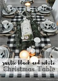 Black And White Buffalo Plaid Christmas Table Rustic Black And White Christmas Table Plaid Christmas Decor Black Christmas Decorations Christmas Table