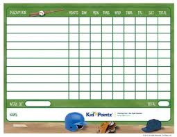 Kids Printable Behavior Chart Sports Theme Kid Pointz
