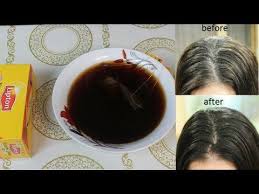 The next natural remedy is through black tea leaves, which is immensely helpful to stop grey hair naturally. Use Black Tea To Darken Grey Hair Within One Month Youtube Black Tea For Hair How To Darken Hair Hair Tea