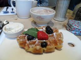Belgian Waffle And Hot Chocolate Picture Of Le Pain Quotidien London Tripadvisor