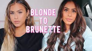 Today's the day, i'm finally going back to dark hair!!! Blonde To Brunette Hair Transformation Vlog Youtube