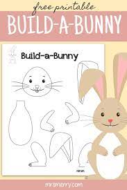 Free Printable For Kids Build A Bunny Activity Mrs Merry Bunny Activities Bunny Art Projects Printables Free Kids