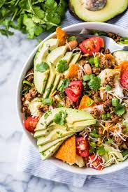 The best taco salad recipe starts with seasoned beef and gets better from there, with toppings piled high—beans, corn, cheese, avocado and chips. The Best Taco Salad Recipe Ready In Only 25 Minutes Isabel Eats