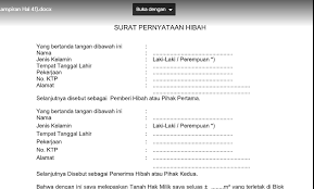 Surat keterangan hibah tanah ini diperlukan untuk proses pembuatan surat tanah atau sertifikat, atau untuk perubahan nama pemilik tanah pada surat pada surat keterangan hibah tanah ini harus mencantumkan dengan jelas nama pemilik tanah (yang menghibahkan), ukuran tanah, lokasi wilayah. Download Contoh Surat Pernyataan Hibah Lahan Salam Literasi