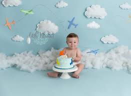 Cake Smash 1st Birthday Decoration Ideas For Boy At Home Airplane Adventure First Birthday Cake Smash Hanging Clouds Airplane Cake Smash Cake Photoshoot Birthday Cake Smash Smash Cake Boy