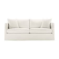 Outdoor boxed border 13x22 rectangular throw pillow. The Arhaus Spinnaker Outdoor 80 Slipcovered Sofa In Sail Sailor Off White Is Resistant To Mold Mildew Stains Fr White Patio Furniture Slipcovered Sofa Sofa