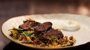 Ibby Romel S Spiced Kangaroo With Freekah And Labneh My Kitchen Rules My Kitchen Rules Kitchen Rules Labneh