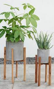 Modern Wood Leg Planters Diy Plant Stand West Elm Inspired Decor