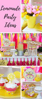 Yellow Pink Lemonade Themed Party Idea Pink Lemonade Party Lemonade Party Lemonade Party Theme