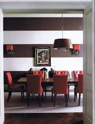 A small dining room painted dark chocolate. Dining Room Chocolate White Red Splendid Habitat