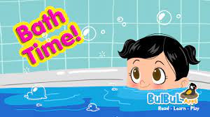 Baby in bathtub with duck toy illustration, wedding invitation baby shower infant message, cartoon cute baby shower duck swimming, cartoon character, food, baby png. Baby Bath Time Mother Child Cute Bathing Animation Story Bulbul Apps Youtube