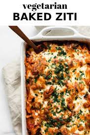 Vegetarian Baked Ziti Recipe Baked Ziti Ziti Recipes Vegetarian Bake