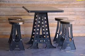 Base Price Includes 96 X 40 Steel Top In Dining Height Available In Different Sizes With Various Bar Table And Stools Bar Table Vintage Industrial Furniture
