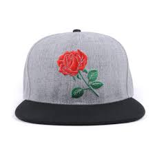 Aung Crown Rose Flat Bill Snapback Hats Embroidered Women Men Adjustable Baseball Caps Snapback Hats Flat Bill Hats Rose Flats