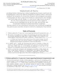 Statement of Facts and call for class action against federal judges