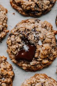 Salted Toffee Dark Chocolate Oatmeal Cookies The Sweet Simple Kitchen Chocolate Oatmeal Cookies Cookie Recipes Chocolate Chip Oatmeal