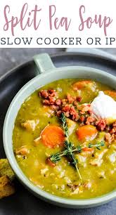 The Most Delicious Split Pea Soup Made In The Instant Pot This Easy Soup Recipe Has Bacon Ham Ste Split Pea Soup Recipe Easy Soup Recipes Pea And Ham Soup