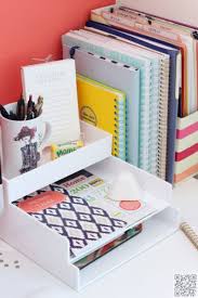 Use Trays To Hold Up Books And Store Papers Desk Organization Office Desktop Organization Desk Organization