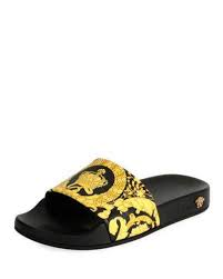 versace flat logo terry pool slide sandal womens sandals mens leather sandals slide sandals