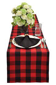 amazon com yourtablecloth buffalo plaid checkered table runner trendy modern plaid design 100 cotton tablerunner elegant deco
