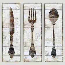 Natalie Wood Panel Wall Art Spoon Fork And Knife Informal Dining If Can T Find Cityscape Picture Wood Panel Walls Kitchen Art Dining Room Wall Art