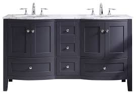 Take your bathroom to a whole new level by updating or replacing the vanity. Eviva Stanton 60 Dark Gray Transitional Double Sink Bathroom Vanity Transitional Bathroom Vanities And Sink Consoles By Homesquare Houzz