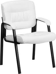 Flash Furniture White Leather Guest Reception Chair With Frame Leather Side Chair Leather Furniture Waiting Room Chairs