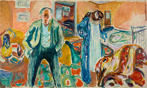 эдвард мунк Self Portrait Between The Clock And The Bed Between The Clock And The Bed By Edvard Munch At Sfmoma Artinfo