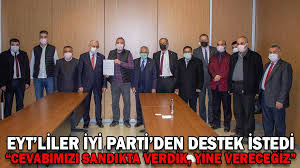 Emeklilikte yaşa takılanların merak ettiği konulardan biri düzenlemenin gelip gelmeyeceği. Eyt Liler Iyi Parti Den Destek Istedi Koroglu Gazetesi Bolu