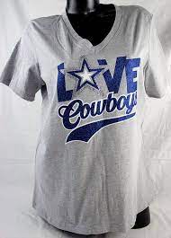 Dallas Cowboys Tee Love Cowboys V Neck T Shirt With Glitter Rhinestones Shirt Designs V Neck T Shirt Mens Tops