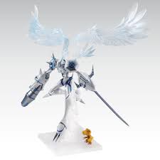 An omnimon with white wings, resembling an angel. Premium Bandai Ultimate Image Omegamon Merciful Mode Shopee Malaysia