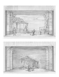 Oklahoma Storyboard Drawings 1 Struthers Library Theatre Cary Libkin Director Scenic Design Set Design Theatre Scenic Design Sketch