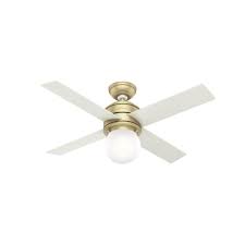 With remote controls and silent operation, the best fans will stylishly blend into your home, keep you cool, and save energy all year round. Hunter Hepburn 44 Led Modern Brass Indoor Ceiling Fan At Menards