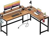Amazon.com: GreenForest L Shaped Desk with Power Outlets, 62 ...