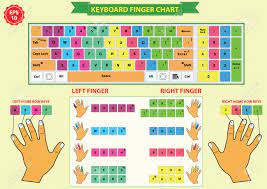 Keyboard Finger Chart Left And Right Finger, Include Home Row Keys, For  Lessons, To Improve Or Learn How To Type Faster. Royalty Free SVG,  Cliparts, Vectors, and Stock Illustration. Image 43251619.
