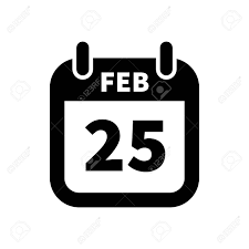 08 feb to 14 feb 2021. Simple Black Calendar Icon With 25 February Date Royalty Free Cliparts Vectors And Stock Illustration Image 88493213
