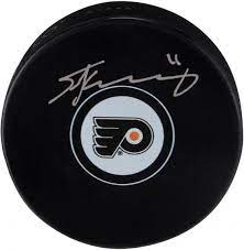 Travis Konecny Philadelphia Flyers Autographed Hockey Puck Philadelphia Flyers Hockey Puck Philadelphia Flyers Logo