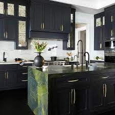 Before painting your kitchen cabinets, here's what you need to know about the difference between lacquer and paint. Black Lacquer Kitchen Cabinets Design Ideas