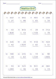 But they will need to regroup for the hundreds column (7 + 8). 3 Digit Addition Worksheets