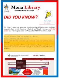 The Uwi Mona Library Electronic Resources Mona School Of Business Management In 2020 Business Management Student Resources Library Website