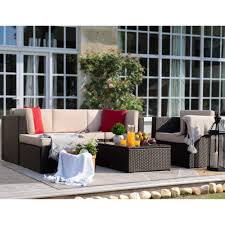 Walnew 6 Pieces Patio Furniture Set Outdoor Sectional Sofa Outdoor Furniture Beige Walmart Com Patio Sofa Set Patio Furniture Sets Patio