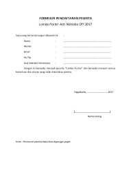 Maybe you would like to learn more about one of these? Formulir Pendaftaran Lomba Poster Kesbangpol
