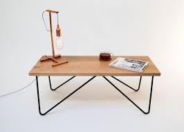 Hairpin Leg Asymmetric Oak Coffee Table Etsy Oak Coffee Table Coffee Table Hairpin Legs