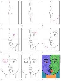 Picasso face template πρόσωπα και κυβισμος face head pinterest picasso picasso face elements drawing prompt arty crafty kids How To Draw Like Picasso Art Projects For Kids