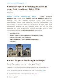 Pembangunan manusia seutuhnya adalah pembangunan yang ditinjau dari berbagai aspek, antara lain aspek fisik, mental dan sosial. Contoh Proposal Bantuan Dana Pembangunan Masjid Doc Bagikan Contoh